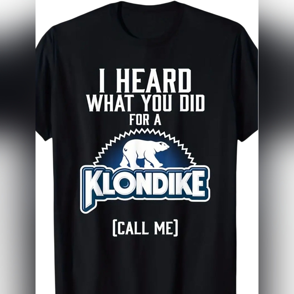 Black Klondike Funny Graphic T-Shirt Unisex Cotton
